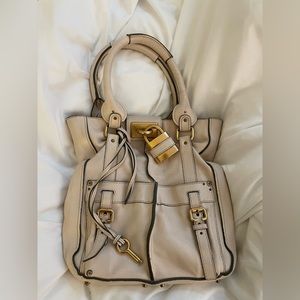 Cream Chloe padlock Hobo